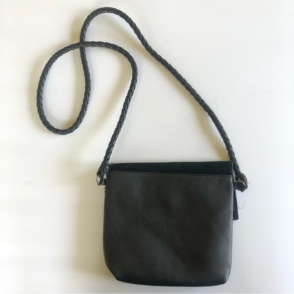 American Eagle Black Suede Foldover Bag - Picture 3 of 7